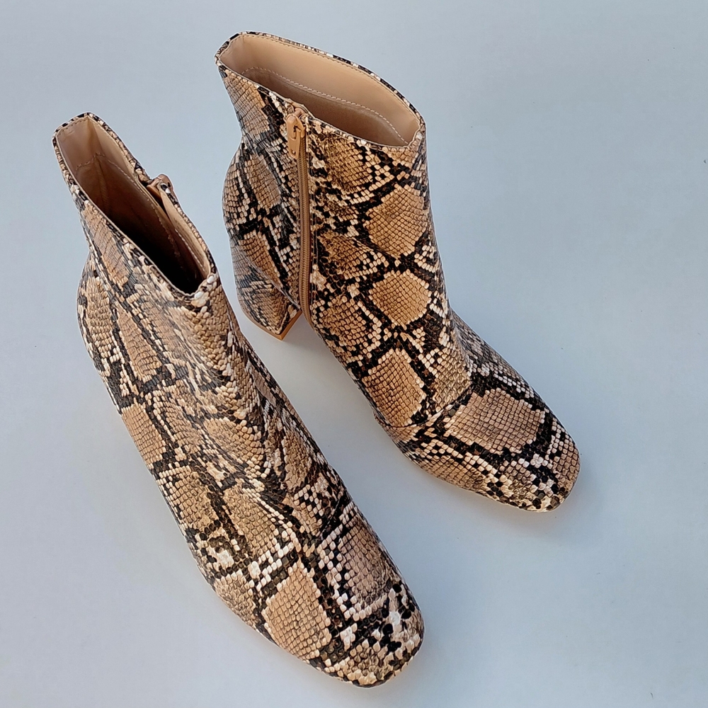 LULUS My Generation Women's Snakeprint Pattern Ankle Boots - 8.5